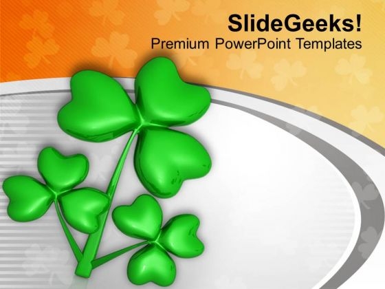 Clover Leaf With Abstract Background PowerPoint Templates Ppt Backgrounds For Slides 0713