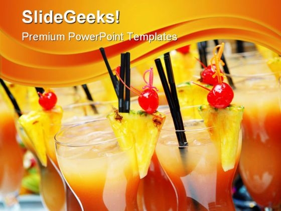 Cocktails With Slices Food PowerPoint Themes And PowerPoint Slides 0411
