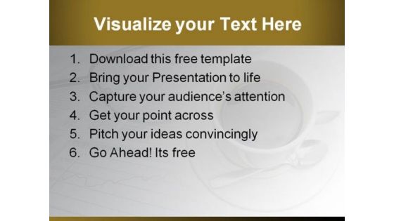 Coffee PowerPoint Template with Stock Market Papers