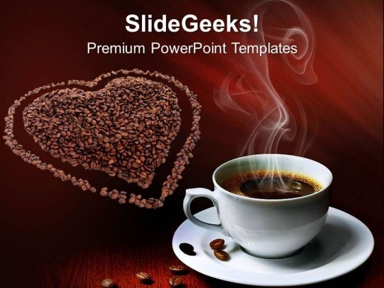 Coffee Beans With Love Entertainment PowerPoint Templates Ppt Backgrounds For Slides 0313