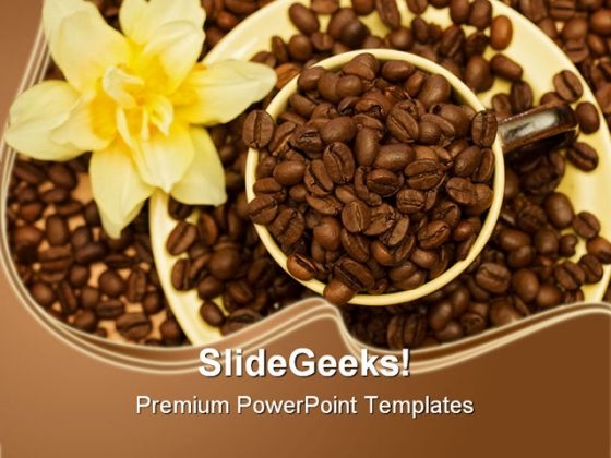 Coffee Cup With Beans Food PowerPoint Templates And PowerPoint Backgrounds 0211