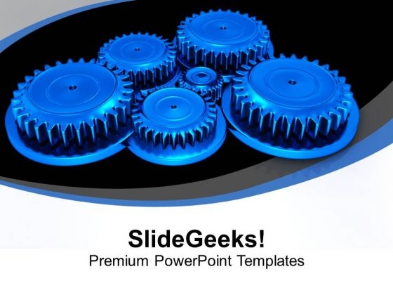 Collection Of Six Gears With Blue Color PowerPoint Templates Ppt Backgrounds For Slides 0713