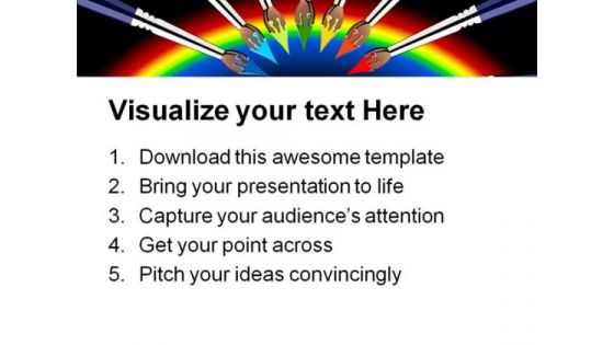 Color Brushes Arts PowerPoint Template 0810
