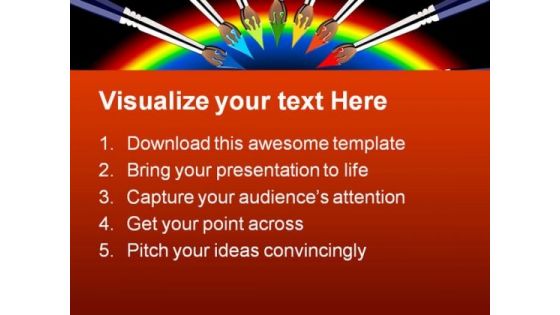 Color Brushes Arts PowerPoint Template 0810