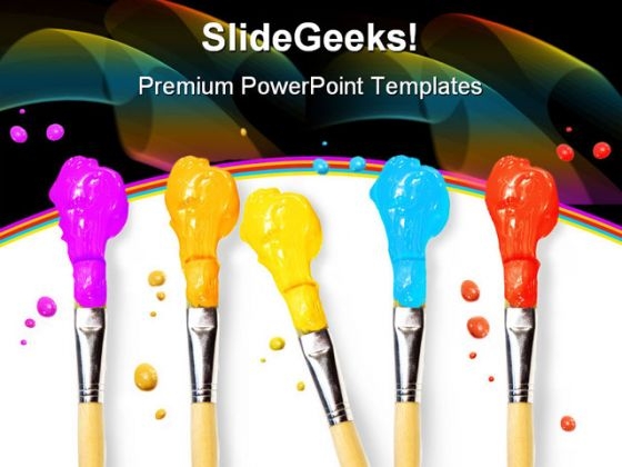 Color Brushes Beauty PowerPoint Backgrounds And Templates 1210