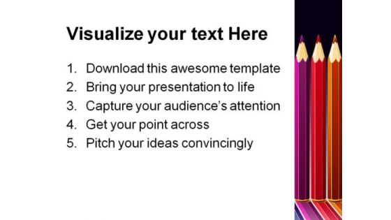 Color Pencils Education PowerPoint Backgrounds And Templates 0111