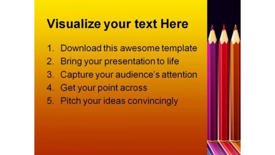 Color Pencils Education PowerPoint Backgrounds And Templates 0111