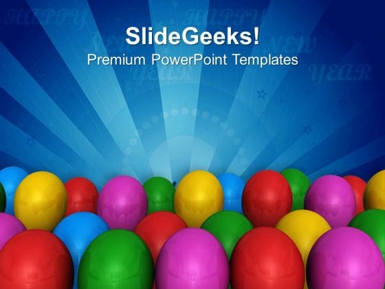 Colored Ballons For Party Theme PowerPoint Templates Ppt Backgrounds For Slides 0413