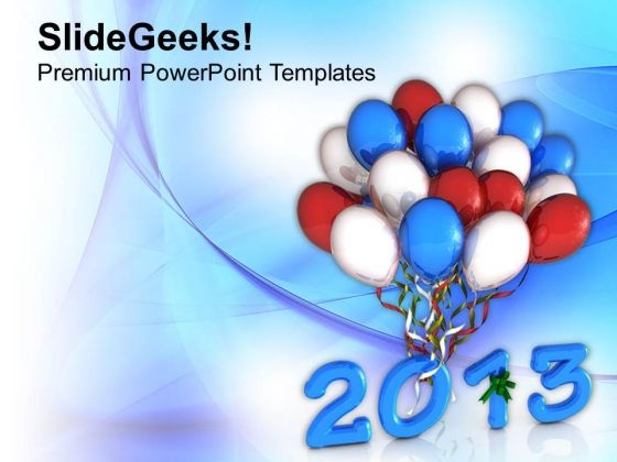 Colored Balloons Background New Year PowerPoint Templates Ppt Backgrounds For Slides 0413