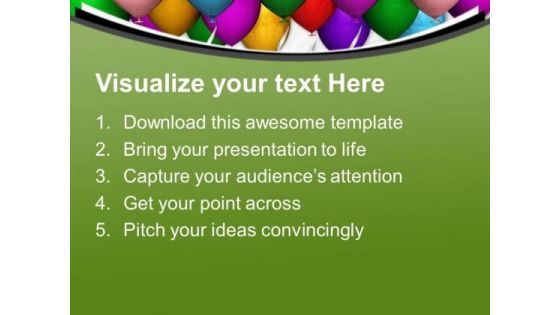 Colored Balloons For Party PowerPoint Templates Ppt Backgrounds For Slides 0613