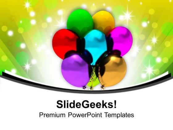 Colored Balloons For Party Theme PowerPoint Templates Ppt Backgrounds For Slides 0613