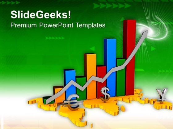 Colored Bar Graph For Business Fluctuation PowerPoint Templates Ppt Backgrounds For Slides 0513
