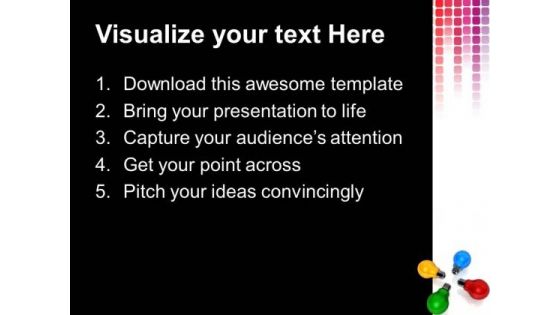 Colored Bulbs Teamwork PowerPoint Templates And PowerPoint Themes 0812