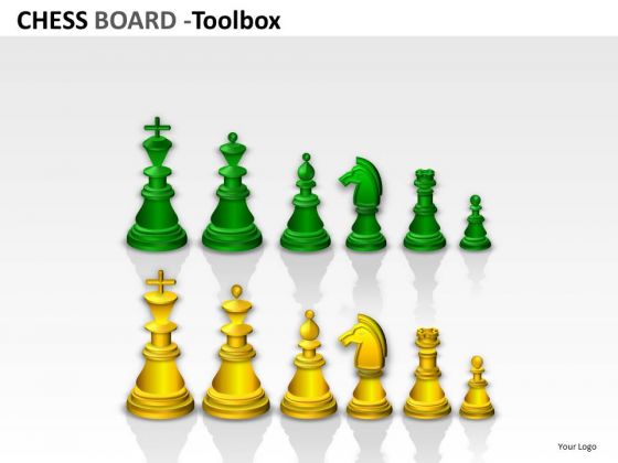 Colored Chess Pieces Graphics PowerPoint Slides