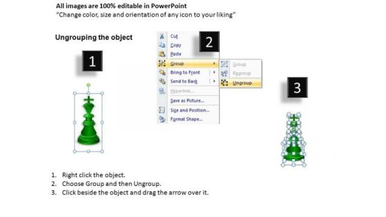 Colored Chess Pieces Graphics PowerPoint Slides
