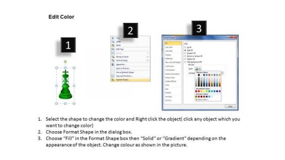Colored Chess Pieces Graphics PowerPoint Slides