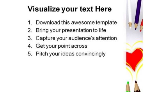 Colored Drawing Pencils Education PowerPoint Templates And PowerPoint Backgrounds 0911