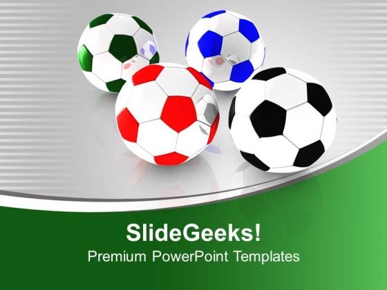 Colored Football For Game Theme PowerPoint Templates Ppt Backgrounds For Slides 0613