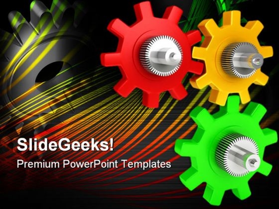 Colored Gears Industrial PowerPoint Templates And PowerPoint Backgrounds 0711