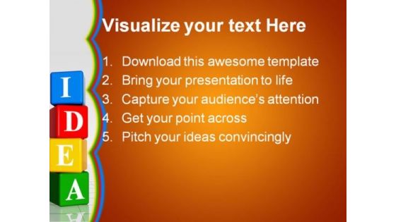 Colored Idea With Cubes Shapes PowerPoint Templates And PowerPoint Backgrounds 0311