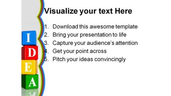 Colored Idea With Cubes Shapes PowerPoint Themes And PowerPoint Slides 0311