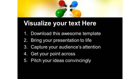 Colored Light Bulbs Technology PowerPoint Templates And PowerPoint Themes 0712