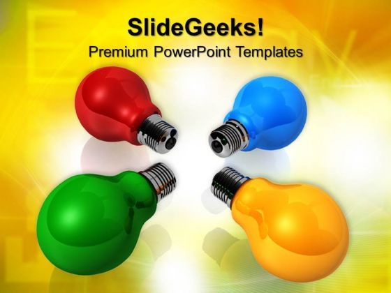Colored Light Bulbs Technology PowerPoint Templates And PowerPoint Themes 0712