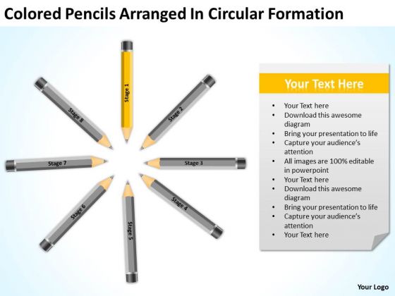 Colored Pencils Arranged In Circular Formation Ppt Business Plan Marketing PowerPoint Templates