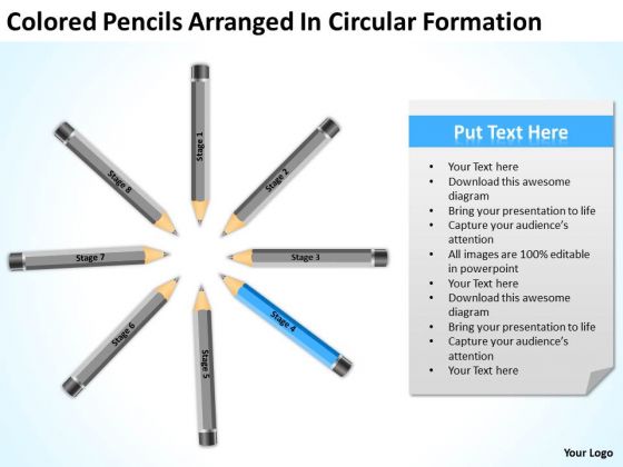 Colored Pencils Arranged In Circular Formation Ppt Business Plan PowerPoint Templates