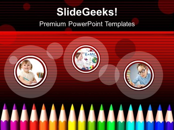 Colored Pencils Education PowerPoint Templates And PowerPoint Themes 0612
