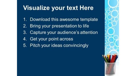 Colored Pencils In Stand PowerPoint Templates Ppt Backgrounds For Slides 0213