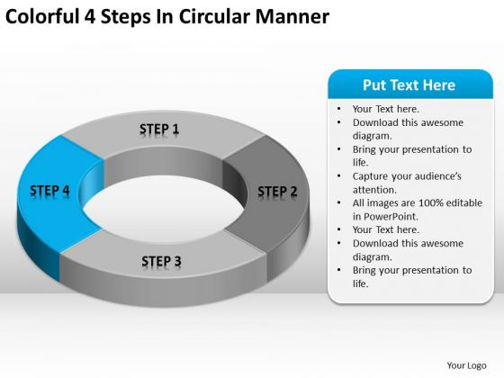Colorful 4 Steps In Circular Manner Ppt Handyman Business Plan PowerPoint Templates