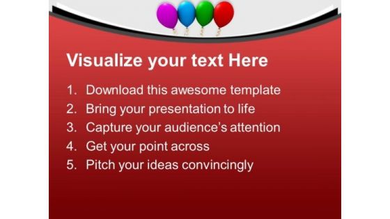 Colorful Balloons Birthday Party PowerPoint Templates Ppt Backgrounds For Slides 0113