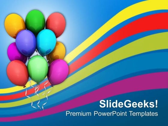 Colorful Balloons Birthday Party PowerPoint Templates Ppt Backgrounds For Slides 0413