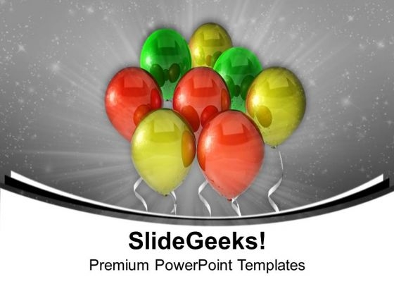 Colorful Balloons Birthday Party Time PowerPoint Templates Ppt Backgrounds For Slides 0113