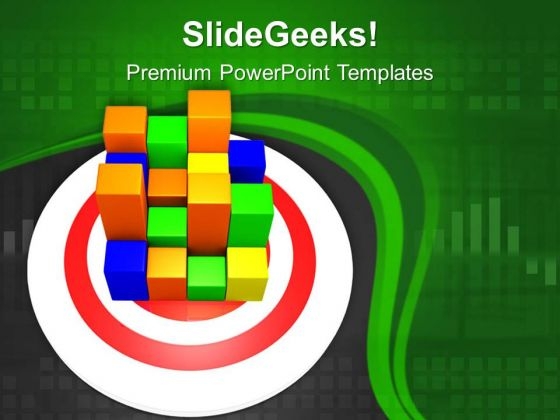 Colorful Bar Graph Pieces Together PowerPoint Templates Ppt Backgrounds For Slides 0313
