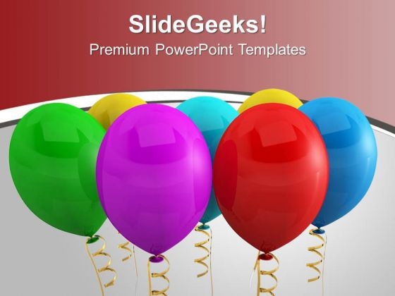 Colorful Birthday Balloons Party Backgroud PowerPoint Templates Ppt Backgrounds For Slides 0113