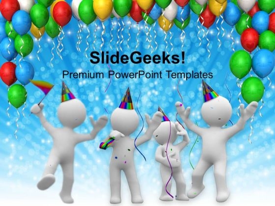 Colorful Birthday Party Balloons PowerPoint Templates Ppt Backgrounds For Slides 0113