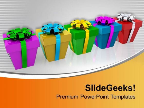 Colorful Christmas Presents PowerPoint Templates Ppt Backgrounds For Slides 0113