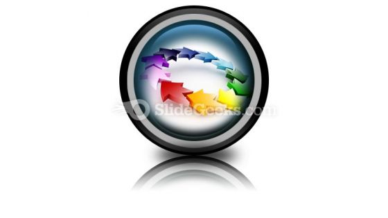 Colorful Circular Arrows PowerPoint Icon Cc