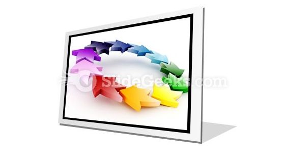 Colorful Circular Arrows PowerPoint Icon F
