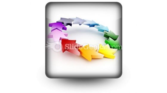 Colorful Circular Arrows PowerPoint Icon S