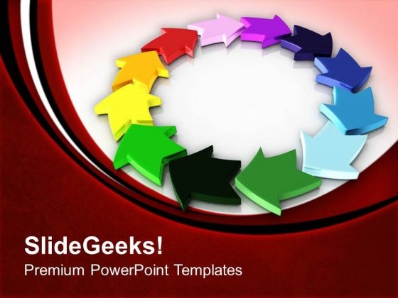 Colorful Circular Process Of Arrows PowerPoint Templates Ppt Backgrounds For Slides 0313