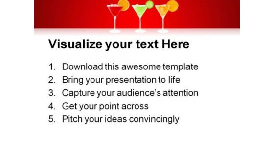 Colorful Cocktails Food PowerPoint Themes And PowerPoint Slides 0511