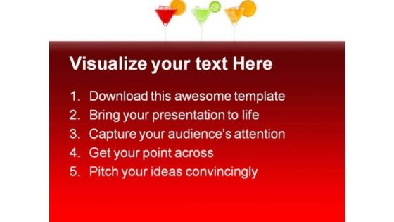 Colorful Cocktails Food PowerPoint Themes And PowerPoint Slides 0511