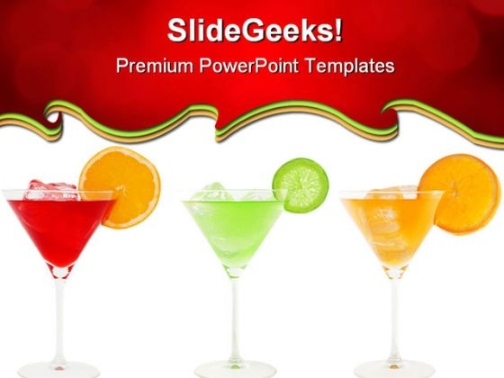 Colorful Cocktails Food PowerPoint Themes And PowerPoint Slides 0511