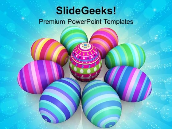 Colorful Easter Eggs Celebration PowerPoint Templates Ppt Backgrounds For Slides 0313