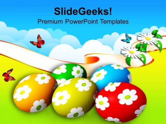 Colorful Eggs Festival Of Christians Easter Day PowerPoint Templates Ppt Backgrounds For Slides 0313