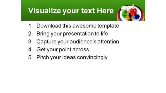 Colorful Flasks Medical PowerPoint Template 0610