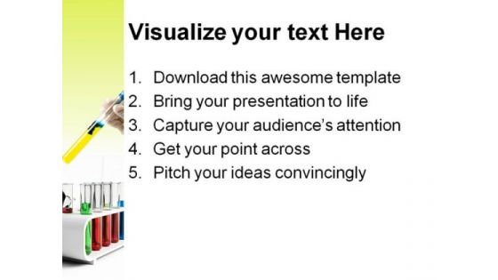 Colorful Flasks Science PowerPoint Backgrounds And Templates 1210